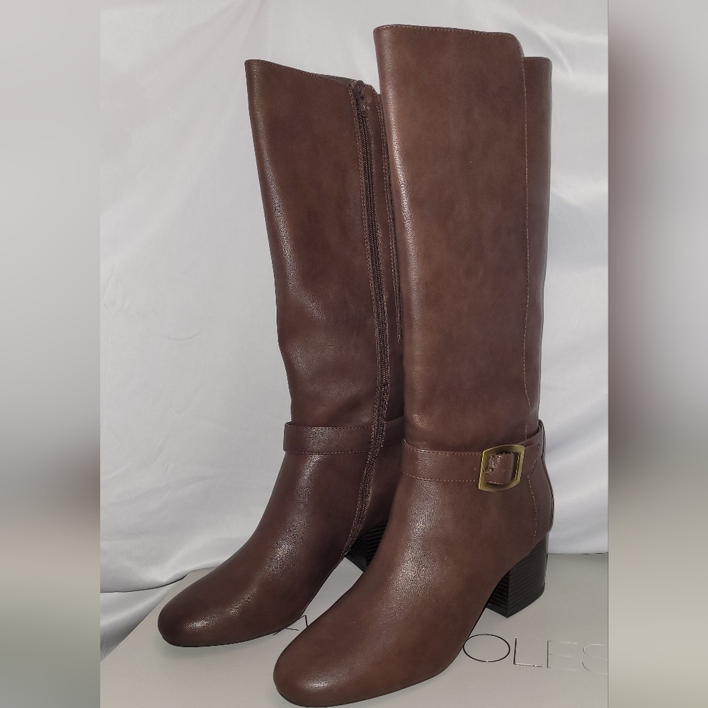 Aerosoles Patience Knee High Boots Mid Shaft Dark Brown 11M NIB New